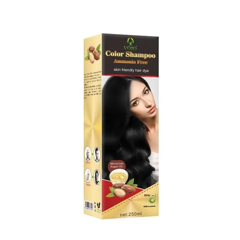 

2021 hot sale quick dye hair in 5 minutes no ammonia no allergy hair darkening shampoo private label oem odm, Black and dark brown