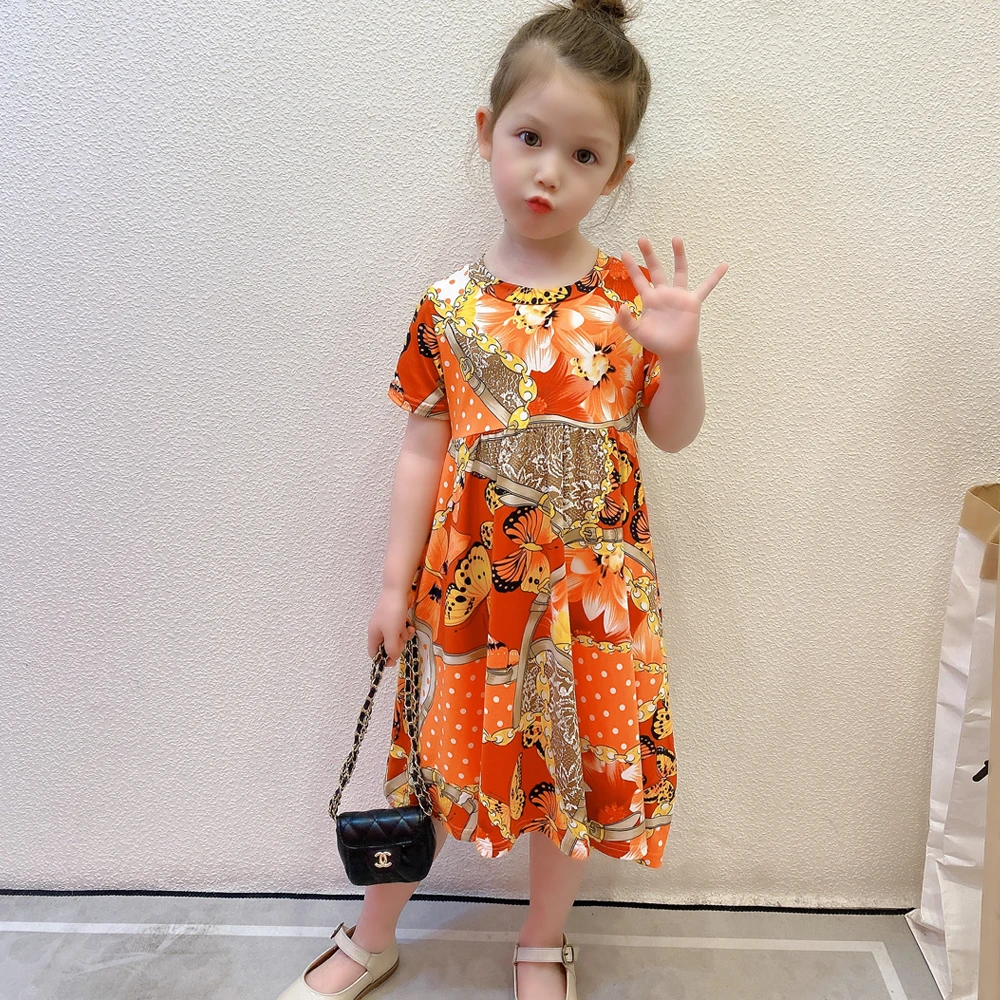

Kids Wear Manufacturers Eco-Friendly Comfortable Colorful Floral Printing Cotton Children Dress