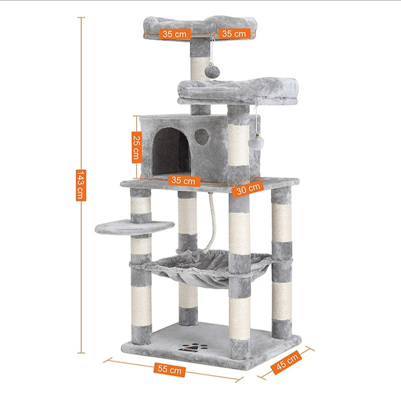 

Hot sale extra large pedal multi-layer luxury solid wood cat litter cat tree