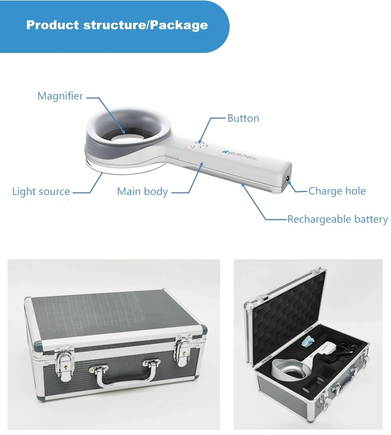 Medical Dermatoscope Uv Wood Lamp Skin Tester Led Woods Lamp Handheld