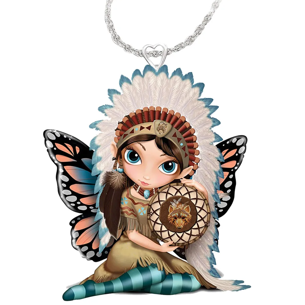 

European and American fashion Indian tribe wolf animal women's necklace pendant