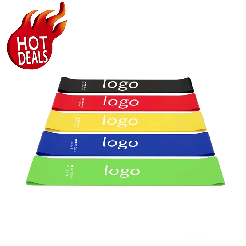 

Cheap Price make your own exercise fitness long custom logo printed fabric resistance bands set wholesale, Colourful