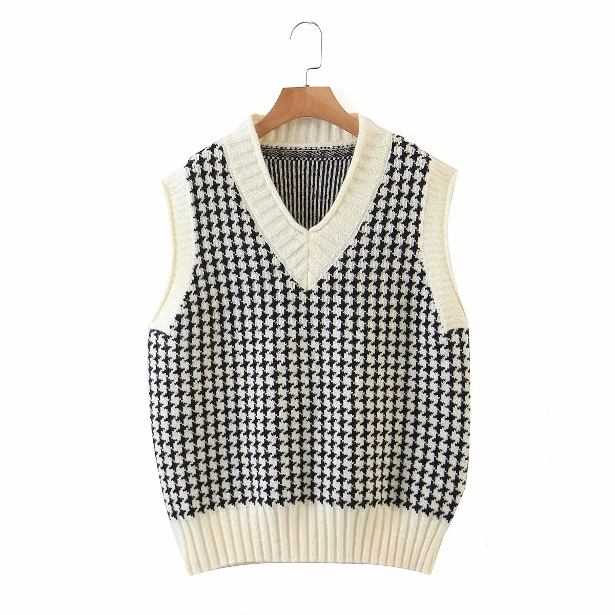 

Kawaii clothing modern design sleevless pullover sweater vest Knit vest sweater women