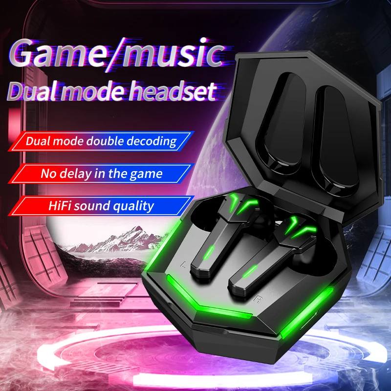 

2021 New HiFi Gaming Headset Alien Design in Ear Mobile Phone TWS Earbuds 3D Surround Stereo Wireless A69 Earphone