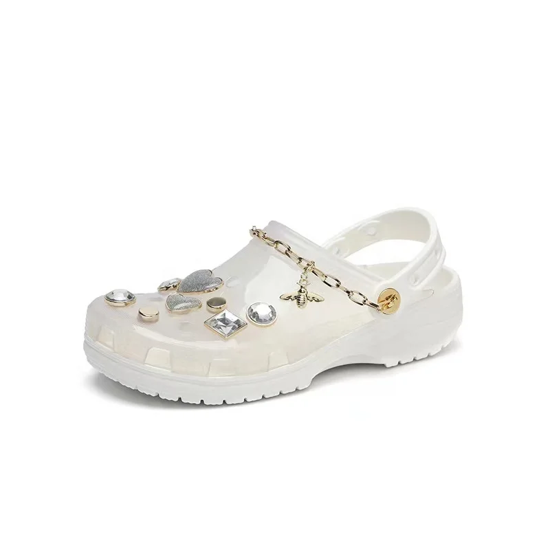 

Fashion 2021 Women Luxury Slippers PVC Decoration Charms Shoes Croc Luxury Charms
