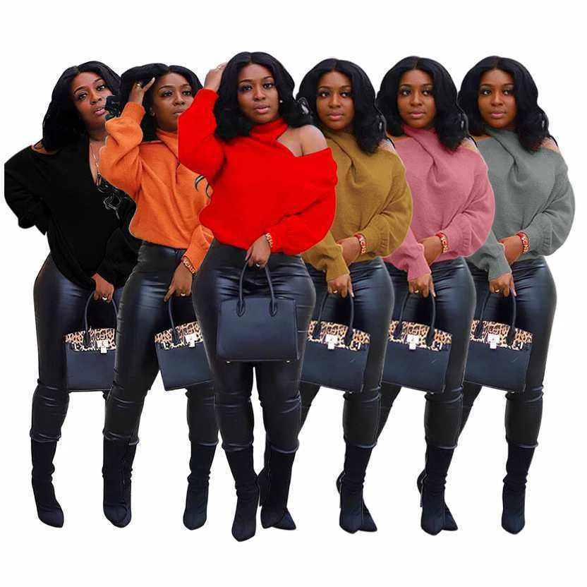 

Hot Sale Sweater V Neck Backless Sweater Long Sleeve Knitted Plus Size Women Sweaters