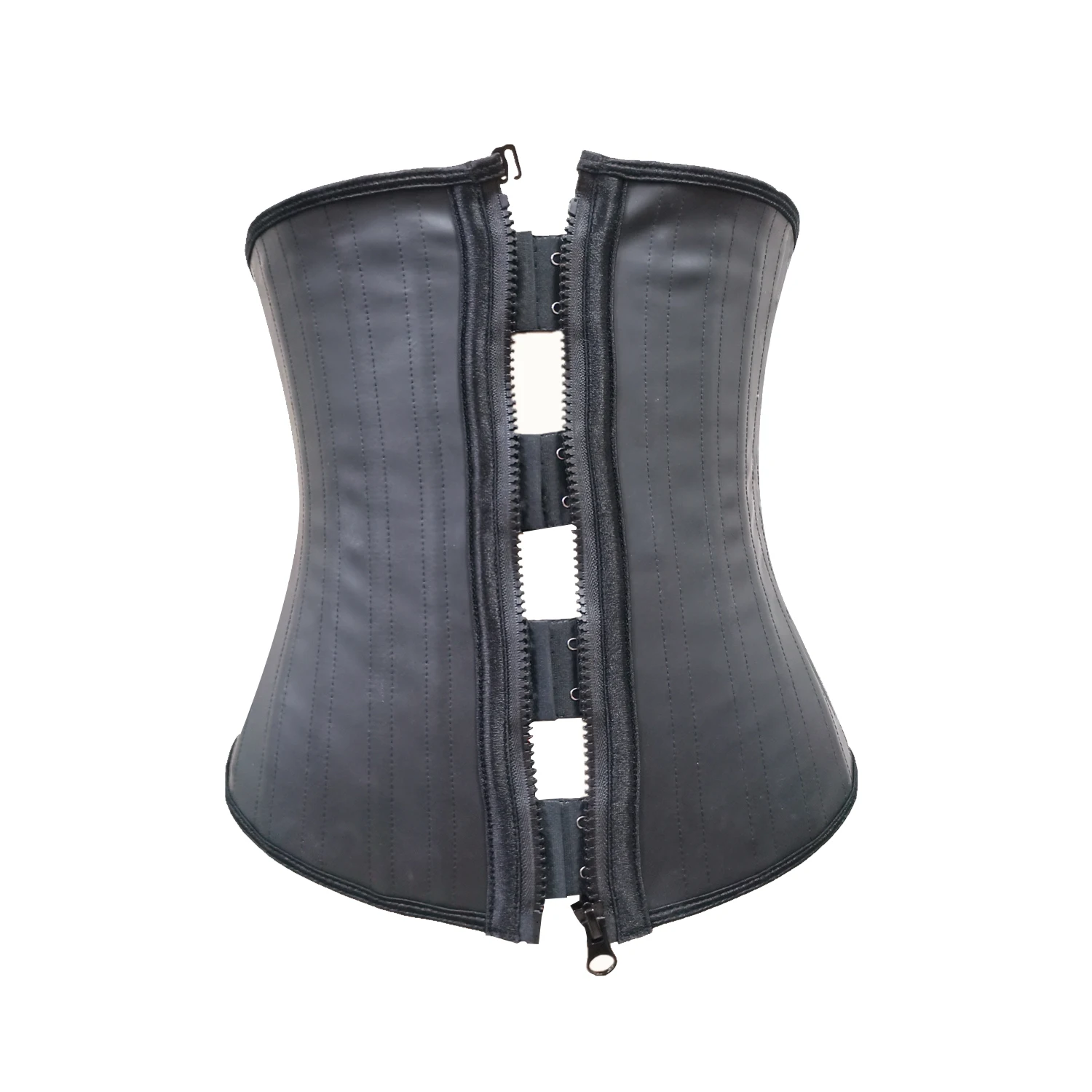 

Zip Cincher 25 Steel Bone Waist Cincher Latex Waist Trainer Training Corset, Black