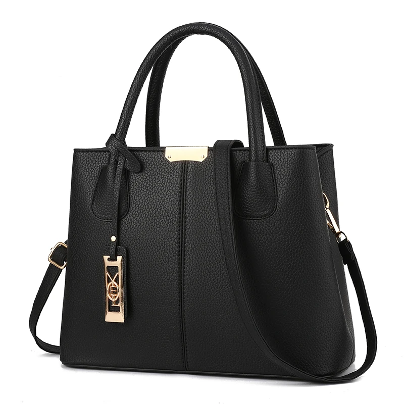 

New Type 2022 Middle-aged Lady Bag Joker Lychee Grain Casual Lady Hand Bill Of Lading Shoulder Slung Large Capacity Women Bags