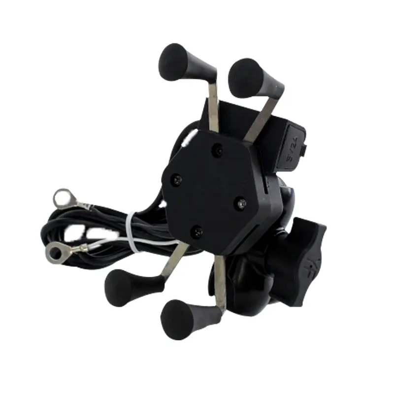 

Motorbike Metal Iron X-Grip Waterproof 360 Degree Rotation Mobile Phone Mount Motorcycle Phone Charging Holder, Black