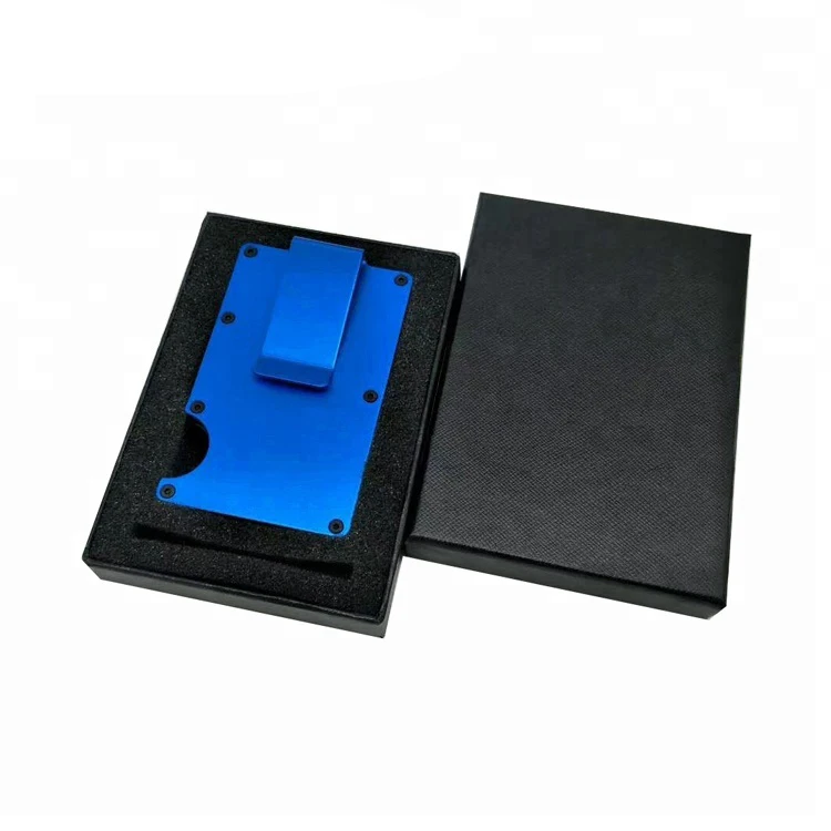 

Hot selling gents purse RFID blocking blank money clips hardware metal steel mini wallet credit card holder pop up for men, 5 colors