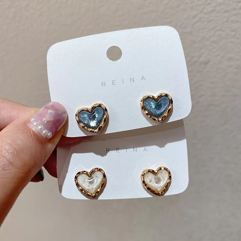 

fashion trendy jewelry crystal heart moissanite earrings