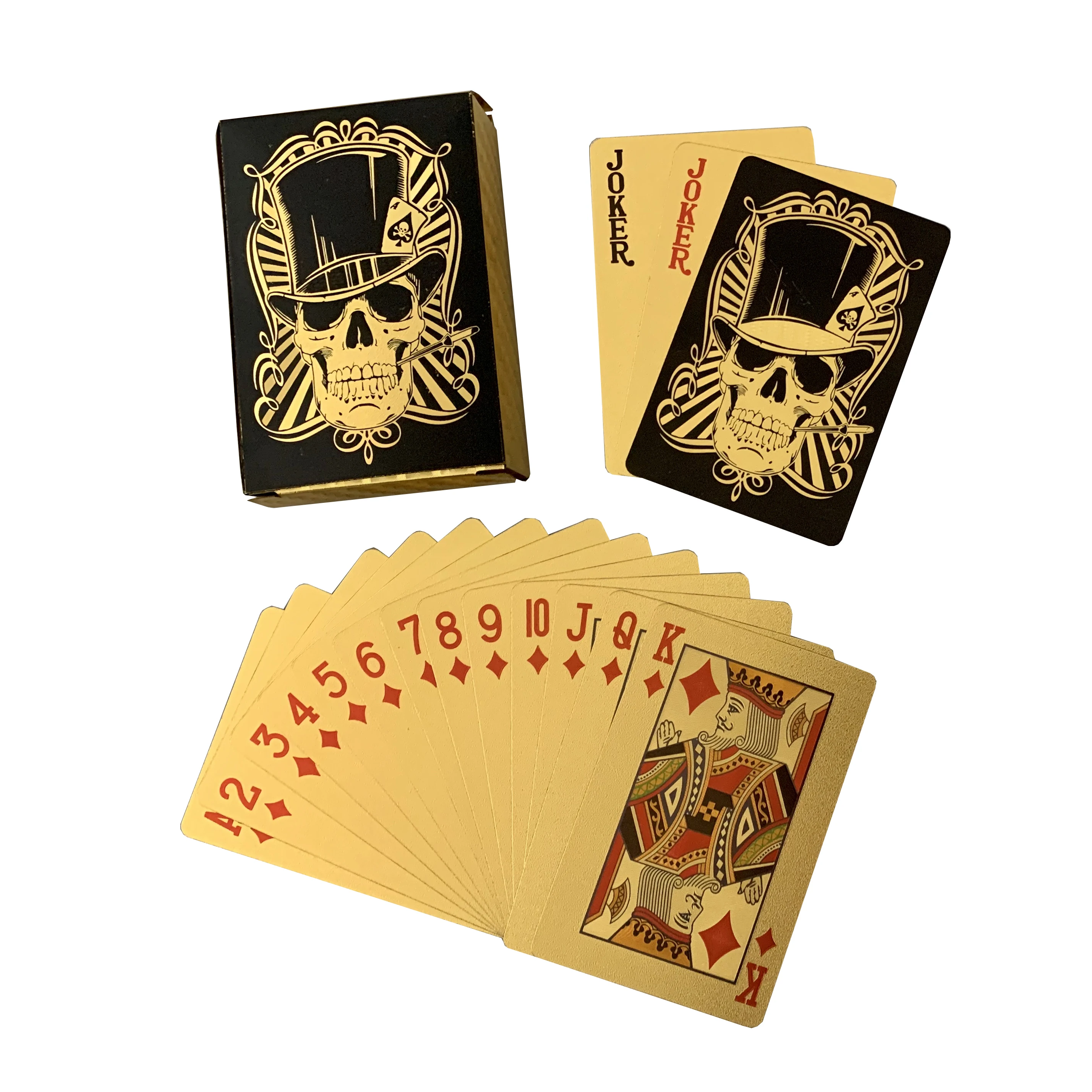 

High quality waterproof plastic poker card gifts gold foil playing cards, Customized color