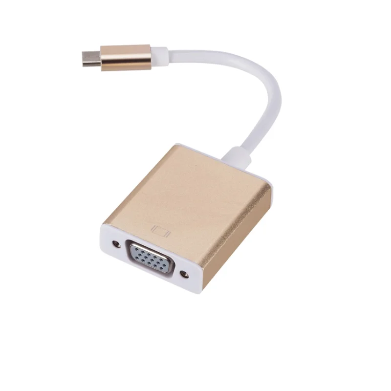 

Support 1080P USB 3.1 Type-C Male to VGA Female converter cable Adpater for laptop to projector HDTV display USB C to vga