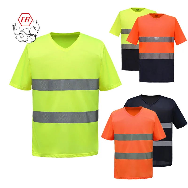 

Hi Vis T Shirt ANSI Class 3 Reflective Safety Orange Short Long Sleeve High Visibility Mesh Breathable Shirt