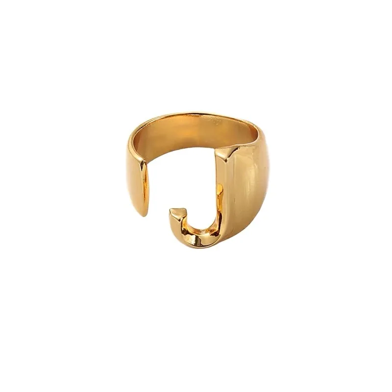 

High End 18K Gold Plated Ring Letter Gold Jewelry Letter J Ring