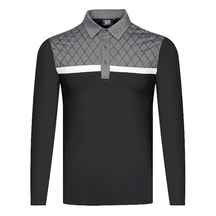 

Wholesale Polyester Cotton Golf Sports Long Sleeve Polo Shirt