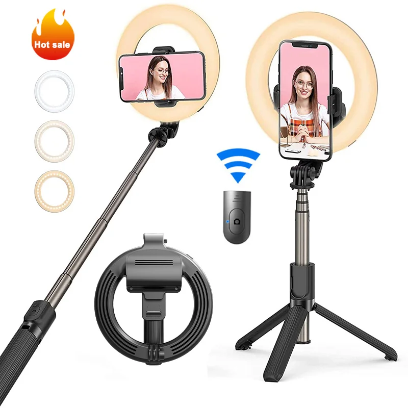 

L07 Ring Light Tripod Selfie Stick Live Broadcast Bluetooths Flexible Selfie Stick Led Selfie Ring Light Extendable Fill Light
