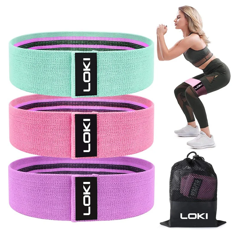 

LOKI Unisex Hip Strength Training Fabric Booty Band Home Fitness Exercise Custom Yoga Resistance Bands Set