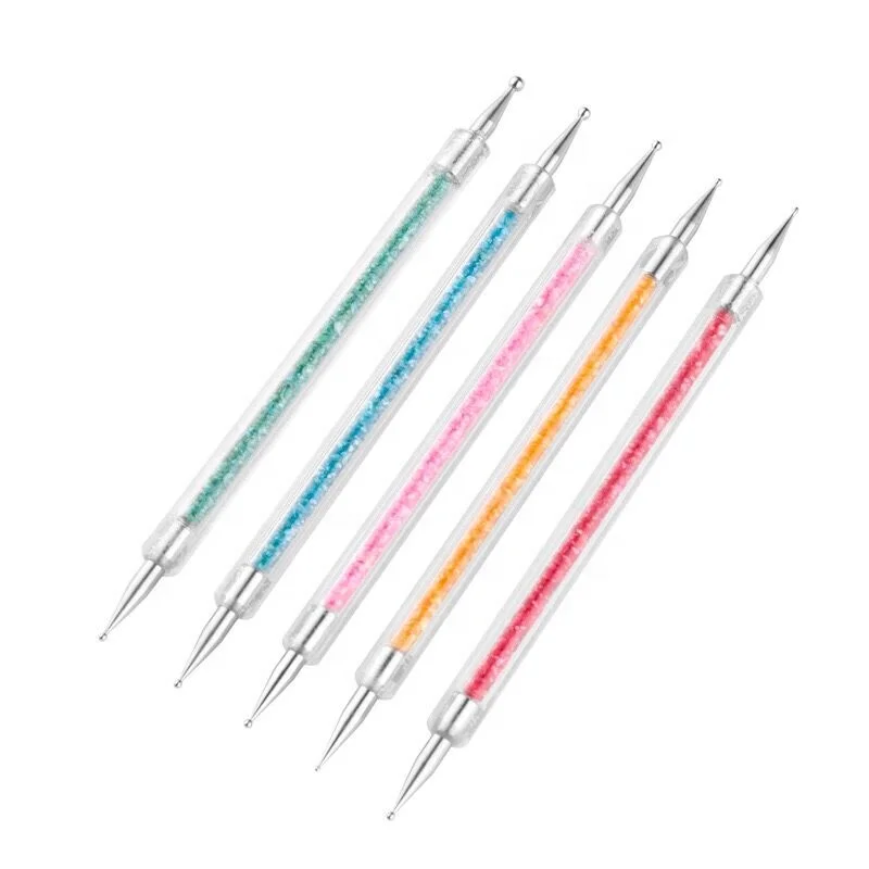 

DIMICO Professional Marble Handle Double Side Nail Art Pen Point Drill Pen, As picture show