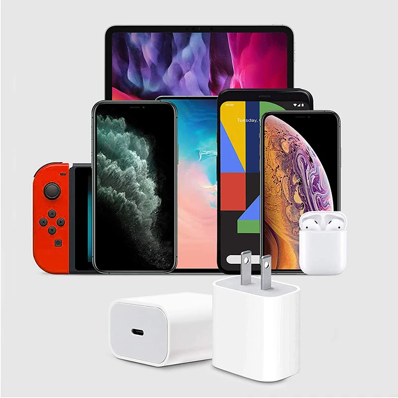 

18w pd 3.0 qc type c fast wall charger adapter for Apple iPhone 8 9 10 11 pro Xs Max Xr 8 Plus