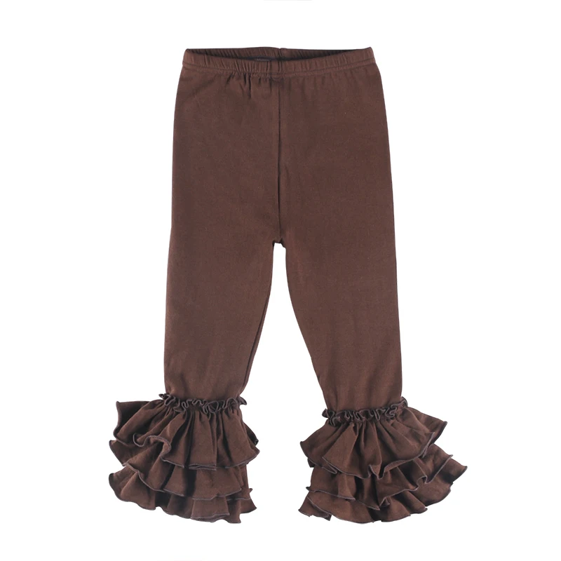 
New design wholesales cotton triple ruffle pants for girls Fashion Boutique Pants Leggings Wholesale ruffle pants sew sassy cotton icing legging baby icing ruffle pants