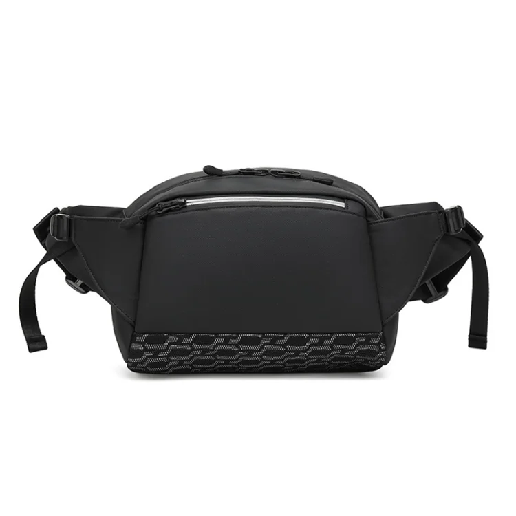 

Waterproof Reflect Light Travel Men Running Chest aWaist Fanny Pack Bag for Outdoor Camping, Black