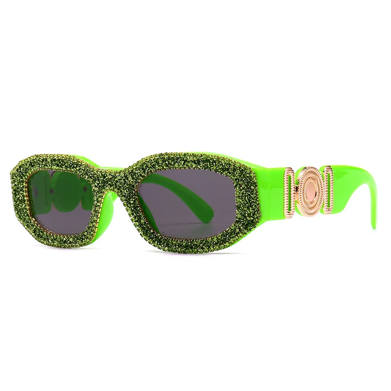 

2020 Luxury Small Frame Rhinestone Sun Glasses Diamond-studded Modern Glamour Metal Sunglasses