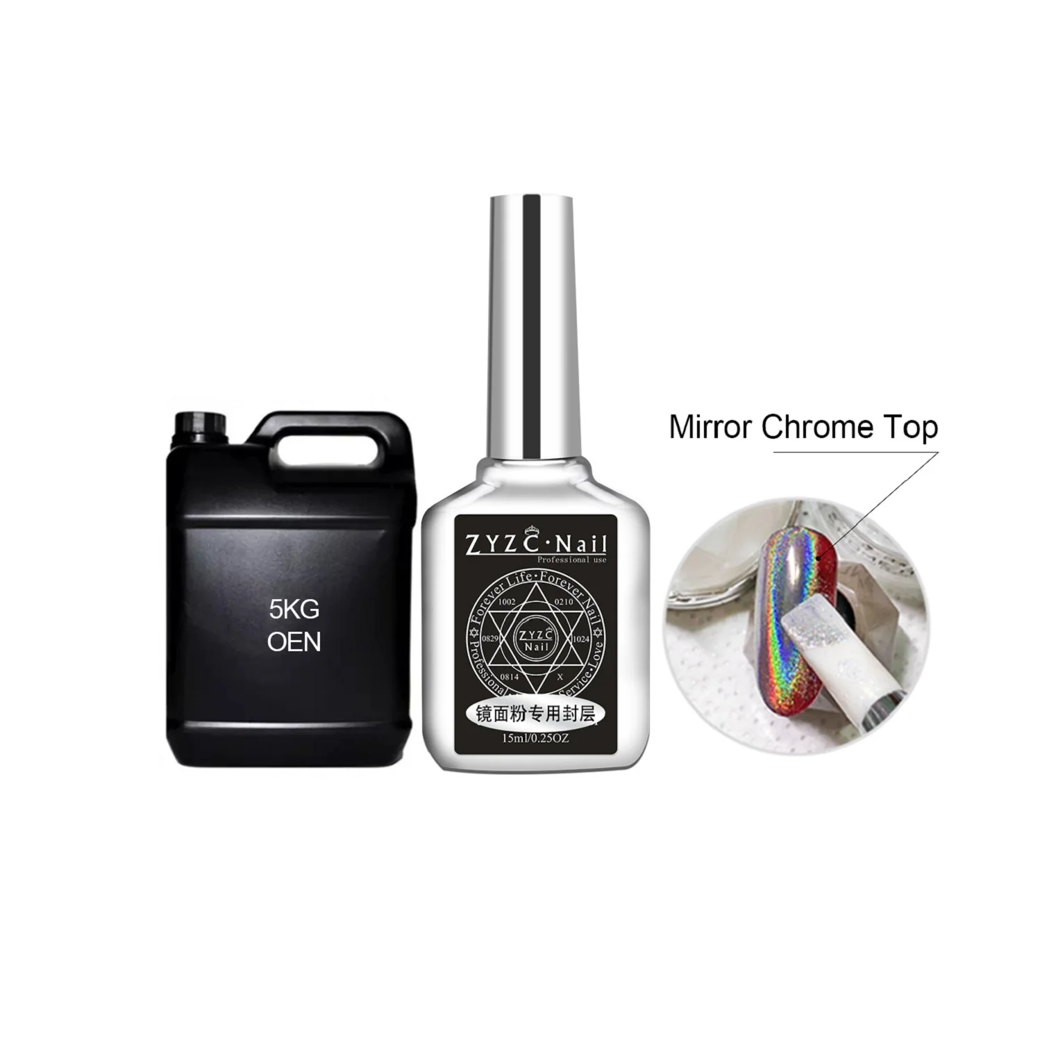 

Hot sale mirror powder gel polish chrome nail top coat for acrylic nails, Clear