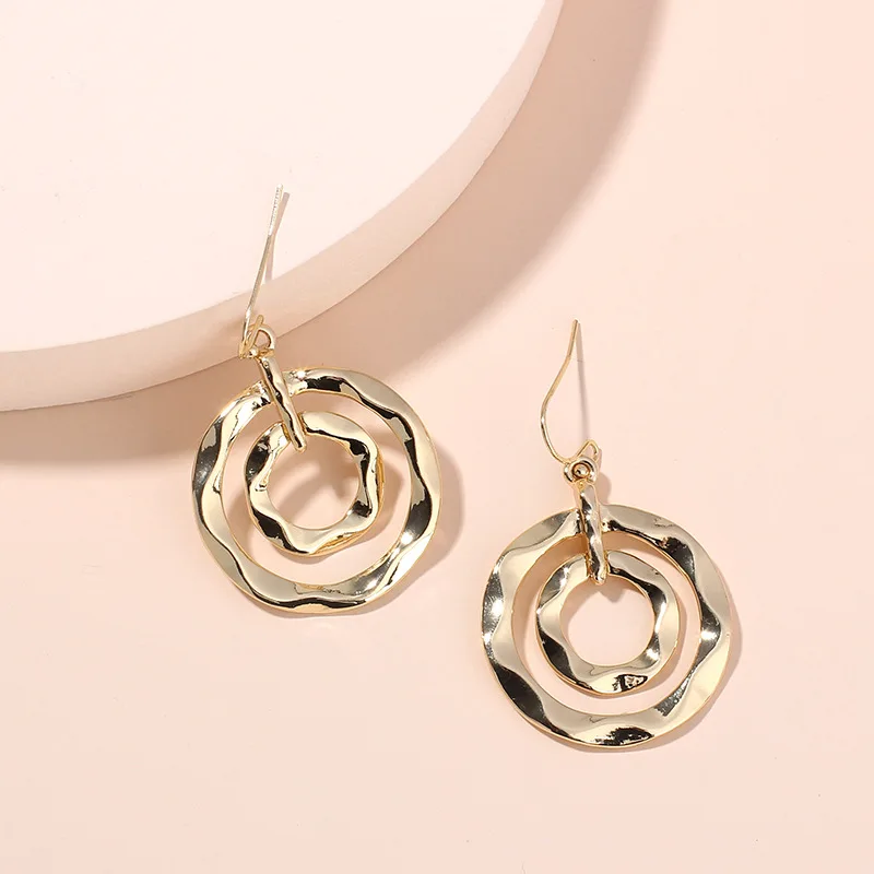 

Hot Sale Fashion Design Gold Wholesale Women Girl Gift Party double bamboo Jewelry Hoop Earring