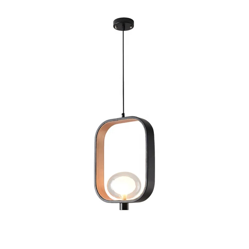 contemporary black led lighting fittings creative designer indoor leather metal bar pendant lamps