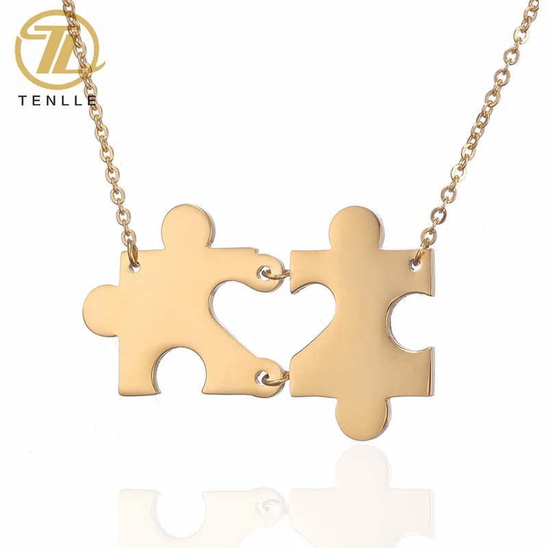 

Stainless Steel Lovers Jigsaw Love Necklace Valentine's Day Gift