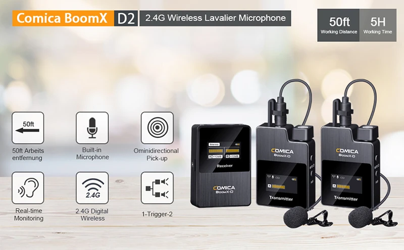 Wholesale COMICA BoomX D D2 Wireless Mobile Microphone Condenser
