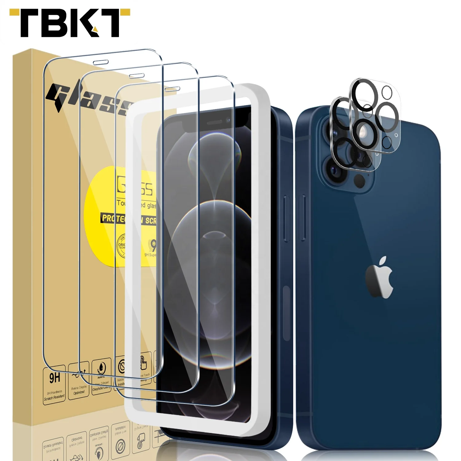 

2.5D Screen film 3+2 camera cover Screen Protector 0.33mm 9H Screen Tempered film for iphone 12Por 6.1 Fine hole