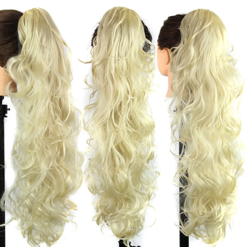 

Hotselling Synthetic Ponytail Long curly hair weave 30inch 210g Synthetic Claw Clip Ponytail Extensions for Women