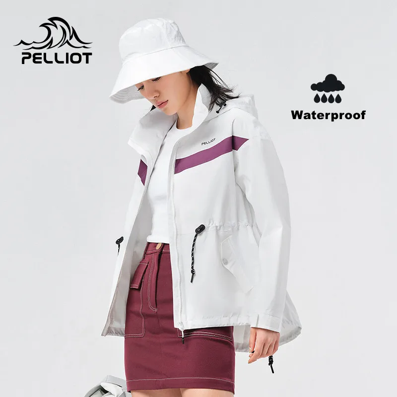 

Lady Autumn Spring rain jacket outdoor hiking women's plus size waterproof jacket, White, yellow, pink, customized color