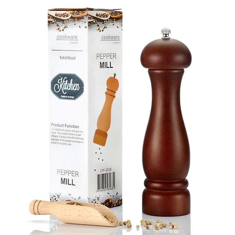 

High quality Adjustable Coarseness Salt Grinder Salt Grinder oak wood Salt Grinder