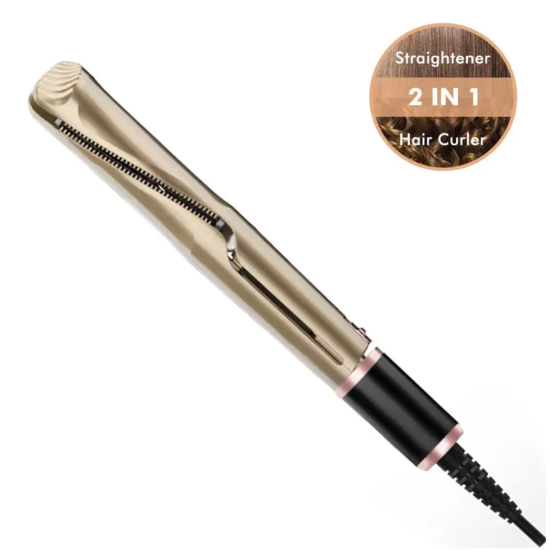 

best 2 in 1 hair straightener and curler 2019 500 degree flat iron auto curling iron, Gold or custom color