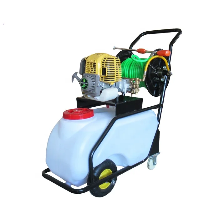 

Garden gasoline power Pump Sprayer 50L Tank wheels Trailer Farm pesticide machine Spraying