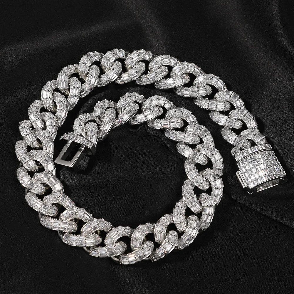 

Popular Hip Hop Jewelry Mens Cuban Link Chain Cubic Zirconia Necklace Women