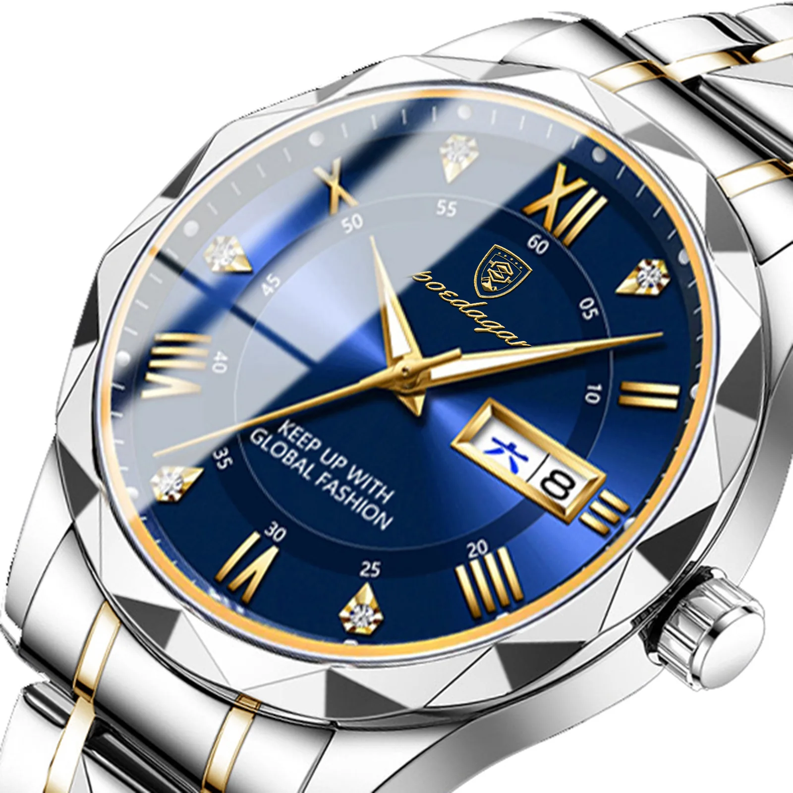 POEDAGAR Watch for Men 615 Fashion  Sports Stainless Steel Luminous Mens Wristwatch Diamond  Quartz Watches Relojes Hombre