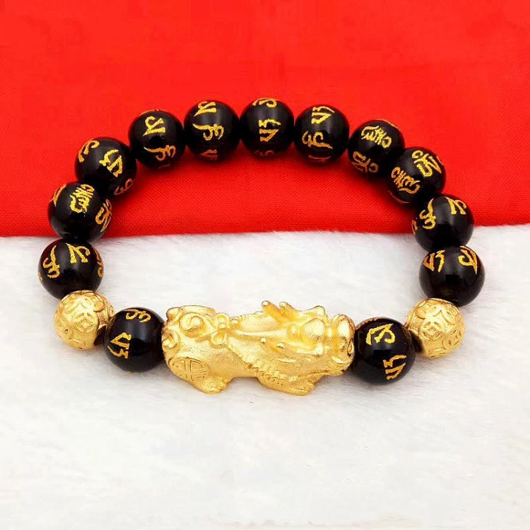 

Pixiu bracelet brass gold plated Pixiu bracelet exquisite craftsmanship imitation gold men's jewelry