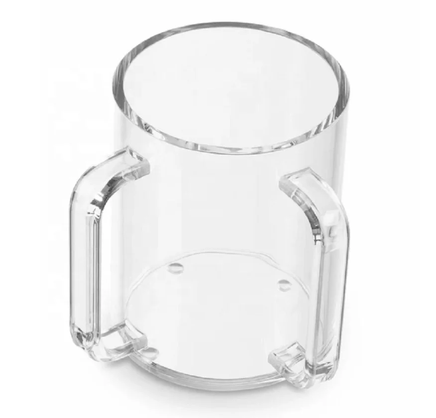 

Lucite Round Shape Washing cup Dual Clear Handle for the Jewish