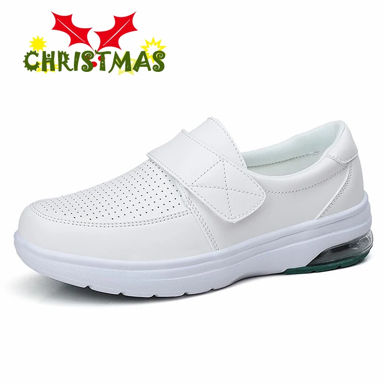 

2022 Casual Flat White Fashion Shoes Women Work Comfortable Walking Shoes Non-slip MD Outsole Popular Wedge Shoes