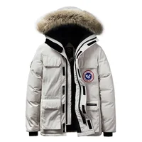 

Amazon hot sell winter clothes canada style men's down jacket short thickened lovers' outdoor coat young people's popular