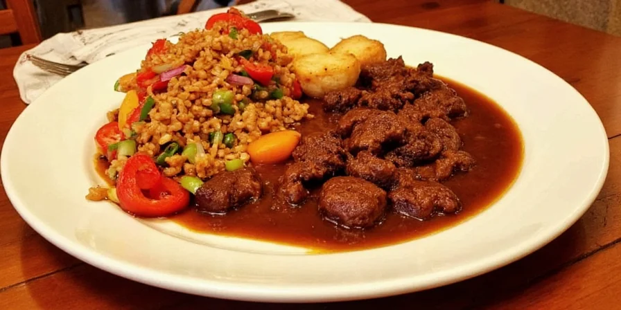Beef Colorado served with tortillas
