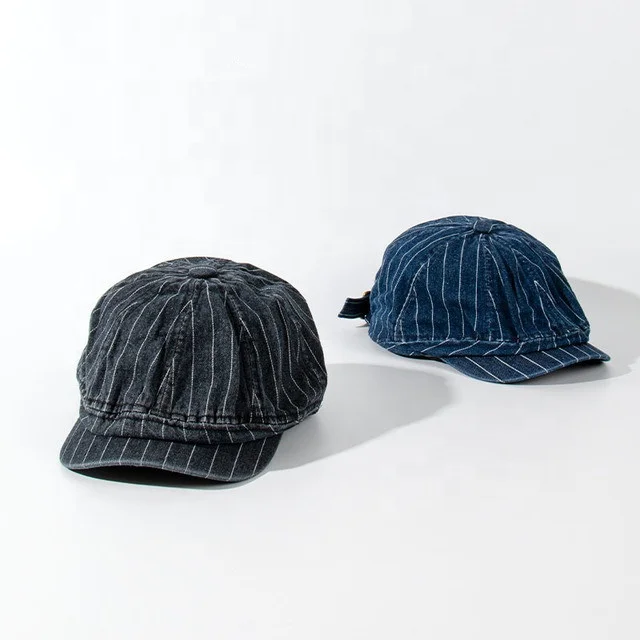 

2023 New Unisex Denim Striped Cotton Baseball Dad Jean Hat Ivy Caps Washed Casual Sports Fashion Men Women Trucker Hat