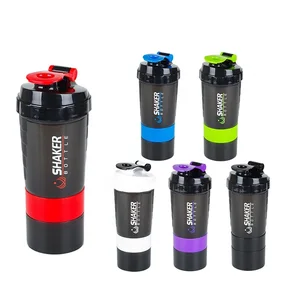 

BPA Free Colorful Gym Sports Plastic Shaker Bottle For Protein With Mixing Ball