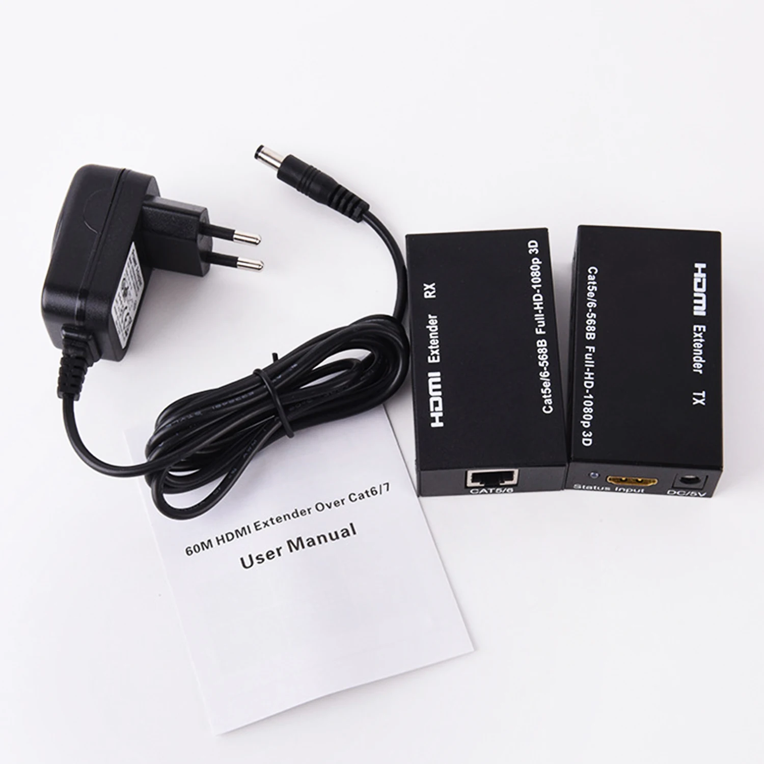 
Hot Selling New Arrival 60M 3D 1080P 196ft HDMI Extender over single CAT5E/6 Converter HDMI to RJ45 Signal extender 