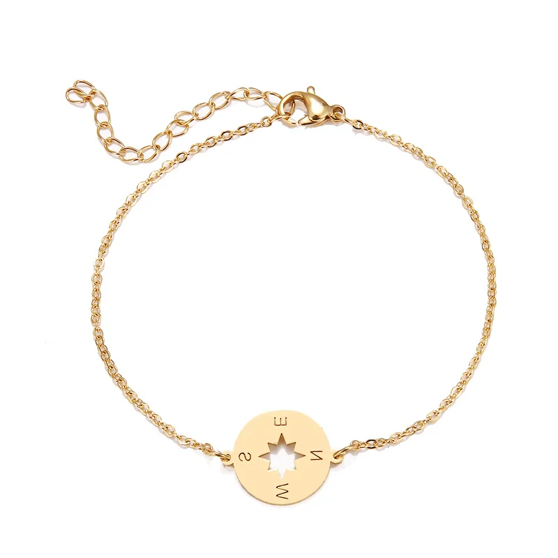 

Stainless Steel Compass Pendants Jewelry Natural Bangles Bracelets For Women