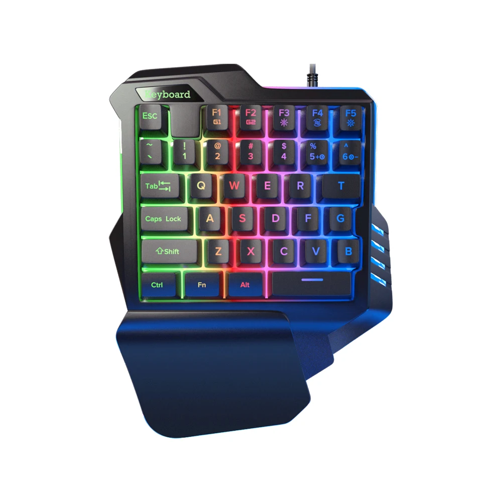

Wholesale black wired USB single hand one hand gaming keyboard for sale